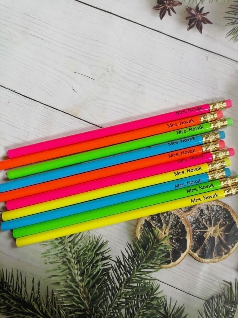 Personalised Neon Pencils (Set of 10)