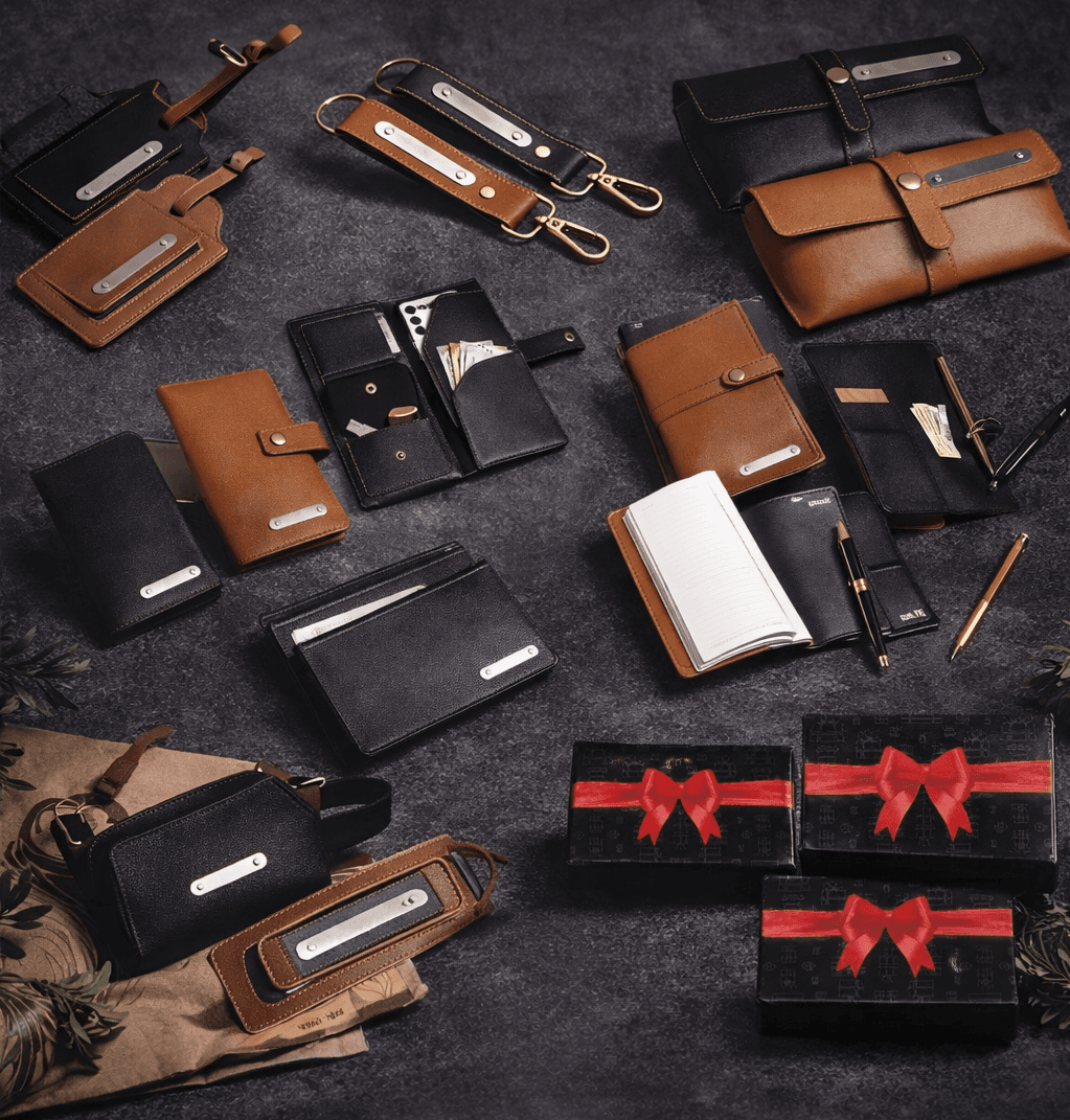 Faux Leather Travel Gift Set